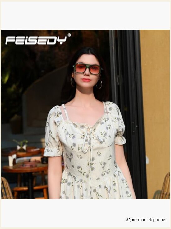 Retro Square Aviator Sunglasses UV400 Protection Unisex main image 4
